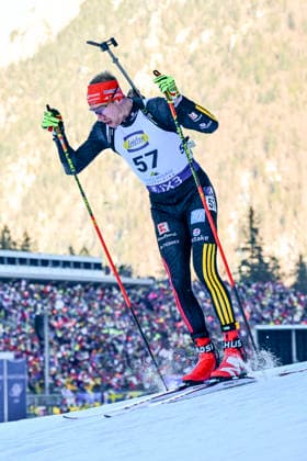 Biathlon - KUEHN Johannes (GER) bei der Verfolgung der Herren über 12,5 km beim BMW IBU Weltcup Biathlon Ruhpolding am 18.01.2026, Deutschland, Oberbayern Ruhpolding Chiemgau Arena Oberbayern Deutschland *** Biathlon KUEHN Johannes GER in the mens pursuit over 12.5 km at the BMW IBU World Cup Biathlon Ruhpolding on 18 01 2026, Germany, Oberbayern Ruhpolding Chiemgau Arena Oberbayern Germany
