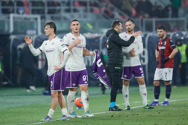 CALCIO - Serie A - Bologna FC vs ACF Fiorentina Roberto Piccoli of ACF Fiorentina celebrates after scoring goal in the 48th minute for 0-2 during the match of 21th day of the Serie A Championship between Bologna FC vs ACF Fiorentina at the Renato dall Ara Stadium on 15 January 2026 in Bologna, BO. Bologna Italy  Copyright: xIPAxSport ABACAx