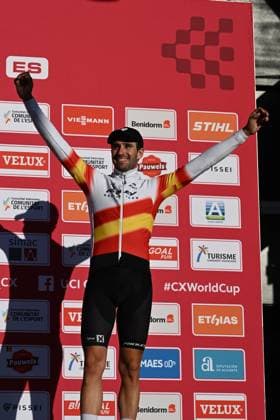 UCI Cyclocross World Cup 2025-2026 Benidorm BENIDORM, SPAIN - JANUARY 18 : Orts Lloret Felipe (SPA) of Ridley Racing Team duringthe podium ceremony of the 10th leg of the Benidorm UCI Cyclocross World Cup 2025-2026 a cyclocross race for Men Elite on January 18, 2026 in Benidorm, Spain, 18 01 2026 ( Benidorm Spain  Copyright: xBcex
