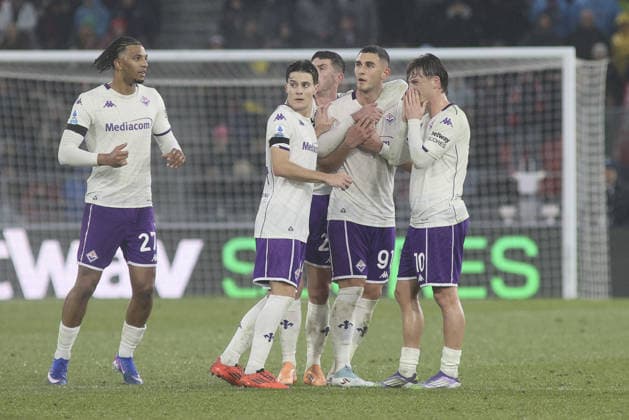 Roberto Piccoli of ACF Fiorentina celebrates with team goal during Bologna BFC vs ACF Fiorentina, 21Â° Serie A Enilive 2025-26 game at Renato Dall Ara stadium in Bologna (BO), Italy, on January 18, 2026.  Copyright: xDavidexCasentini IPAxSportx xipa-agency.netx xx IPA_70254096 IPA_Agency_IPA70254096