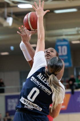 Makiyah Keshaya Allen Williams HTC, 23 , Alexia Allesch Lions, 0 , Syntainics MBC vs Herner TC, Women, Basketball, 1 Bundesliga, DBBL, Main Round, 15 Matchday, Season 2025 26, 18 01 2026 Halle SWH Arena Sachsen Anhalt Germany