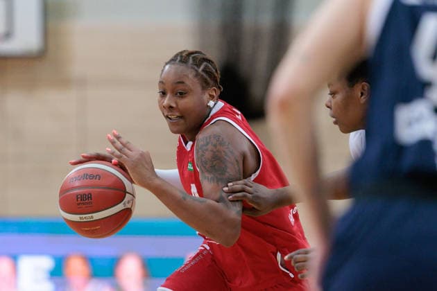 Zoesha Smith HTC, 4 , Khalis Cain Lions, 5 , Syntainics MBC vs Herner TC, Women, Basketball, 1 Bundesliga, DBBL, Main Round, 15 Matchday, Season 2025 26, 18 01 2026 Halle SWH Arena Sachsen Anhalt Germany