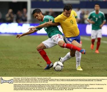 Football, international, Mexico - Brazil 2:0