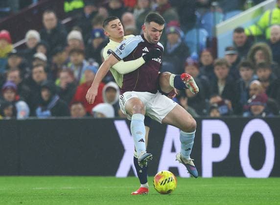 John McGinn of Aston Villa and Vitaliy Mykolenko of Everton Aston Villa v Everton, Premier League, Football, Villa Park, Birmingham, UK - 18 Jan 2026Birmingham Villa Park United Kingdom EDITORIAL USE ONLY No use with unauthorised audio, video, data, fixture lists, club league logos or live services. Online in-match use limited to 120 images, no video emulation. No use in betting, games or single club league player publications. Copyright: xMattxWest Shutterstockx 16348235v