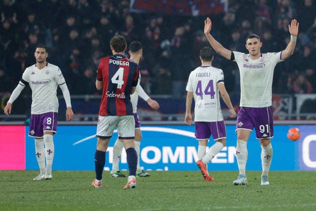 Roberto Piccoli of ACF Fiorentina during the match of 21th day of the Serie A Championship between Bologna FC vs ACF Fiorentina at the Renato dall Ara Stadium on 15 January 2026 in Bologna, BO.  Copyright: xEmanuelexPennacchio IPAxSportx xipa-agency.netx xx IPA_70257185 IPA_Agency_IPA70257185