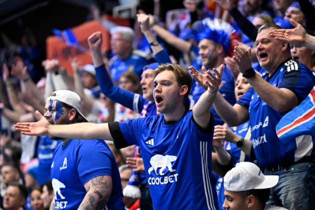 KRISTIANSTAD, SVERIGE 20260118 Iceland fans d during the 2026 EHF European Men s Handball Championship the EHF Euro 2026 match between Poland and Iceland at Kristianstad Arena, in Kristianstad, Sweden, on January 18, 2026 KRISTIANSTAD SVERIGE x50090x  Copyright: xJohanxNilsson TTx EHF EURO 2026 POLAND-ICELAND