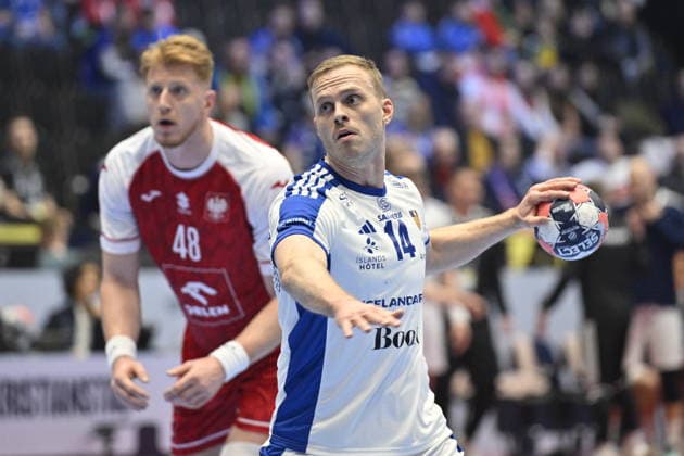 KRISTIANSTAD, SVERIGE 20260118 Iceland s Omar Ingi Magnusson in action during the 2026 EHF European Men s Handball Championship the EHF Euro 2026 match between Poland and Iceland at Kristianstad Arena, in Kristianstad, Sweden, on January 18, 2026 KRISTIANSTAD SVERIGE x50090x  Copyright: xJohanxNilsson TTx EHF EURO 2026 POLAND-ICELAND