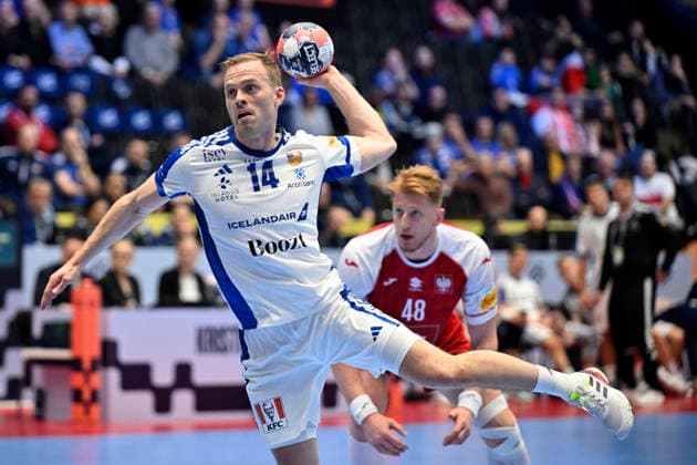 KRISTIANSTAD, SWEDEN 20260118 Iceland s Omar Ingi Magnusson in action during the 2026 EHF European Men s Handball Championship the EHF Euro 2026 match between Poland and Iceland at Kristianstad Arena, in Kristianstad, Sweden, on January 18, 2026 KRISTIANSTAD SWEDEN x50090x  Copyright: xJohanxNilsson TTx EHF EURO 2026 POLAND-ICELAND