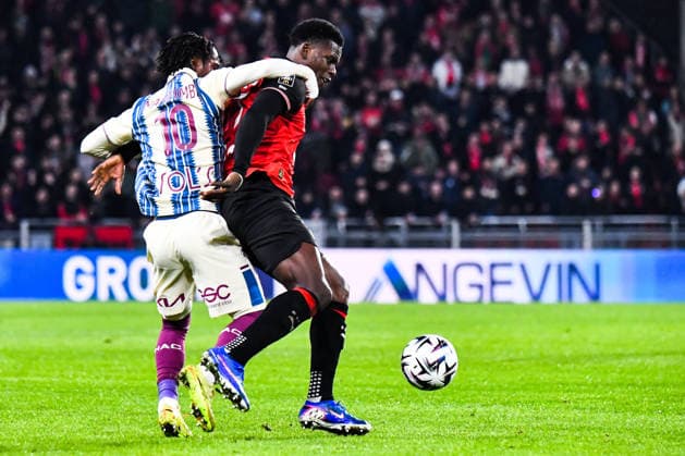FOOTBALL : Stade Rennais vs Havre AC - Ligue 1 - JournÃ e 18 - 18 01 2026 Breel Embolo (Stade Rennais) Felix Mambimbi (AC Le Havre) RennesFrance  Copyright: xBaptistexAutissierx