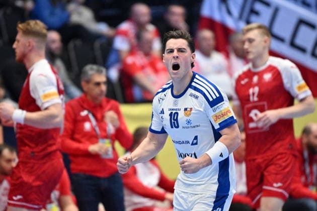 KRISTIANSTAD, SWEDEN 20260118 Iceland s Orri Freyr Thorkelsson celebrates a goal during the 2026 EHF European Men s Handball Championship the EHF Euro 2026 match between Poland and Iceland at Kristianstad Arena, in Kristianstad, Sweden, on January 18, 2026 KRISTIANSTAD SWEDEN x50090x  Copyright: xJohanxNilsson TTx EHF EURO 2026 POLAND-ICELAND