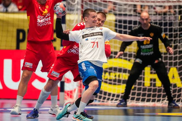 European Handball Championship, Montenegro Faroe Islands Baerum 20260118 Faroese Elias a Skipagotu during the European Championship handball match between the Faroe Islands and Montenegro in Unity arena Photo Cornelius Poppe NTB Baerum Norway EDITORIAL USE ONLY RESTRICTED USE FOR BETTING COMPANIES  Copyright: xCorneliusxPoppex xNTBx