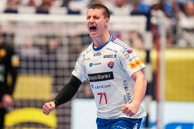 European Handball Championship, Montenegro Faroe Islands Baerum 20260118 Faroese Elias a Skipagotu during the European Championship handball match between the Faroe Islands and Montenegro in Unity arena Photo Cornelius Poppe NTB Baerum Norway EDITORIAL USE ONLY RESTRICTED USE FOR BETTING COMPANIES  Copyright: xCorneliusxPoppex xNTBx