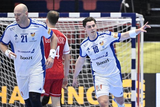KRISTIANSTAD, SWEDEN 20260118 Iceland s Orri Freyr Thorkelsson celebrtaes a goal during the 2026 EHF European Men s Handball Championship the EHF Euro 2026 match between Poland and Iceland at Kristianstad Arena, in Kristianstad, Sweden, on January 18, 2026 KRISTIANSTAD SWEDEN x50090x  Copyright: xJohanxNilsson TTx EHF EURO 2026 POLAND-ICELAND