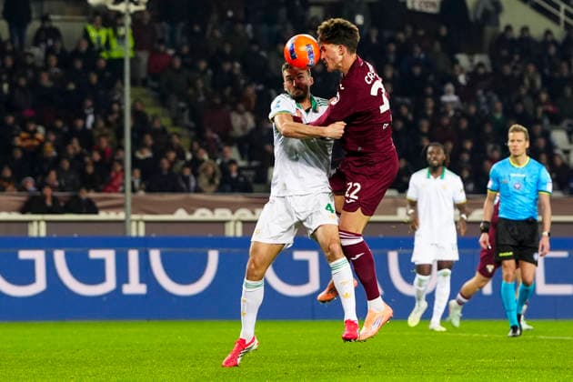 TorinoÕs Cesare Casadei during the Serie A soccer match between Torino Fc and Roma at the Stadio Olimpico Grande Torino in Turin, north west Italy - January 18, 2026. - Soccer  Copyright: xFabioxFerrari LaPressex