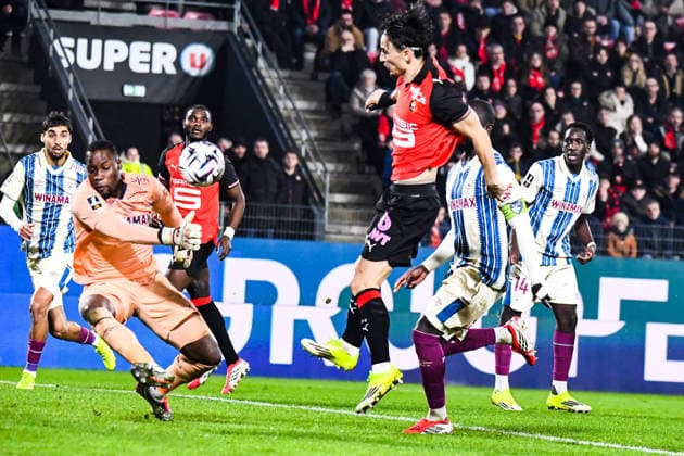 FOOTBALL : Stade Rennais vs Havre AC - Ligue 1 - JournÃ e 18 - 18 01 2026 Esteban Lepaul (Stade Rennais) Lional Mpasi-Nzau (AC Le Havre) RennesFrance  Copyright: xBaptistexAutissierx