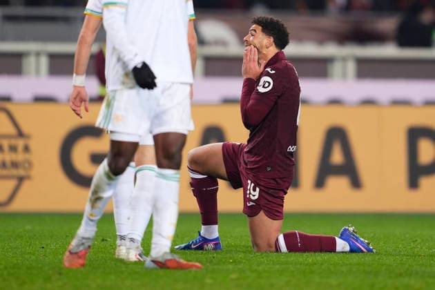 TorinoÕs Che Adams disappointed during the Serie A soccer match between Torino Fc and Roma at the Stadio Olimpico Grande Torino in Turin, north west Italy - January 18, 2026. - Soccer  Copyright: xFabioxFerrari LaPressex