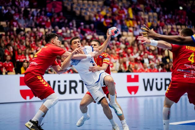 DENMARK EM Men s Handball North Macedonia Portugal Portugal s Francisco Costa during the men s handball match between North Macedonia and Portugal in EHF Euro 2026 group B at Jyske Bank Boxen in Herning on Sunday, January 18, 2026 Photo Sebastian Elias Uth Ritzau Scanpix , Denmark  Copyright: Ritzau Scanpix SebastianxEliasxUthx spdk20260118-200635-L