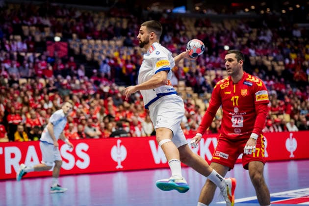 DENMARK EM Men s Handball North Macedonia Portugal Portugal s Martim Costa during the men s handball match between North Macedonia and Portugal in EHF Euro 2026 group B at Jyske Bank Boxen in Herning on Sunday, January 18, 2026 Photo Sebastian Elias Uth Ritzau Scanpix , Denmark  Copyright: Ritzau Scanpix SebastianxEliasxUthx spdk20260118-200722-L