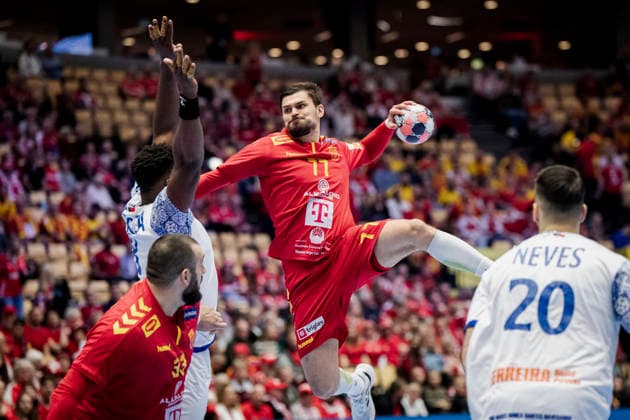 DENMARK EM Men s Handball North Macedonia Portugal North Macedonia s Martin Serafimov during the men s handball match between North Macedonia and Portugal in EHF Euro 2026 Group B at Jyske Bank Boxen in Herning on Sunday, January 18, 2026 Photo Sebastian Elias Uth Ritzau Scanpix , Denmark  Copyright: Ritzau Scanpix SebastianxEliasxUthx spdk20260118-200952-L