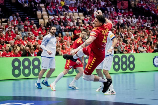 DENMARK EM Men s Handball North Macedonia Portugal North Macedonia s Marko Stojkovikj during the men s handball match between North Macedonia and Portugal in EHF Euro 2026 group B at Jyske Bank Boxen in Herning on Sunday, January 18, 2026 Photo Sebastian Elias Uth Ritzau Scanpix , Denmark  Copyright: Ritzau Scanpix SebastianxEliasxUthx spdk20260118-201002-L