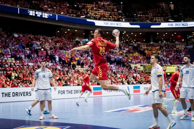 DENMARK EM Men s Handball North Macedonia Portugal North Macedonia s Pavle Atanasijevikj during the men s handball match between North Macedonia and Portugal in EHF Euro 2026 group B at Jyske Bank Boxen in Herning on Sunday, January 18, 2026 Photo Sebastian Elias Uth Ritzau Scanpix , Denmark  Copyright: Ritzau Scanpix SebastianxEliasxUthx spdk20260118-201007-L