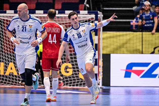Orri Freyr Porkelsson of Iceland during Men s EHF Euro 2026 - Poland vs Iceland, Handball match in Kristianstad, Sweden, January 18 2026  Copyright: xLuigixCanu IPAxSportx xipa-agency.netx xx IPA_70264349 IPA_Agency_IPA70264349