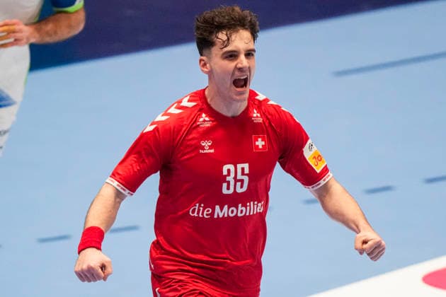 European Handball Championship, Switzerland Slovenia Baerum 20260118 Switzerland s Noam Leopold during the European Championship handball match between Switzerland and Slovenia in Unity arena Photo Cornelius Poppe NTB Baerum Norway EDITORIAL USE ONLY RESTRICTED USE FOR BETTING COMPANIES  Copyright: xCorneliusxPoppex xNTBx