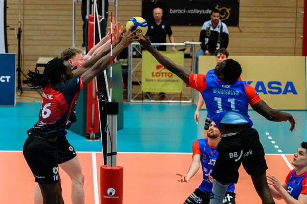 Ludwigsburg 1 BLM 25 26 MTV Ludwigsburg SSC Karlsruhe Nyherowo Omene Ludwigsburg , John Obi Karlsruhe Ludwigsburg Innenstadtsporthalle Baden Württemberg Germany