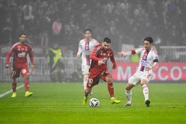 Olympique Lyonnais v Stade Brestois 29 - Ligue 1 McDonald s 2025 2026 10 Romain DEL CASTILLO (sb29) - 03 Nicolas TAGLIAFICO (ol) during the Ligue 1 McDonald s match between Lyon and Brest at Groupama Stadium on January 18, 2026 in Lyon, France. Lyon France  Copyright: xFEPx 776348250