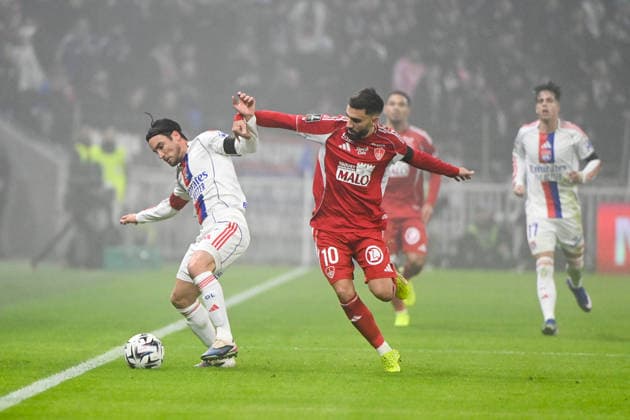 Olympique Lyonnais v Stade Brestois 29 - Ligue 1 McDonald s 2025 2026 10 Romain DEL CASTILLO (sb29) - 03 Nicolas TAGLIAFICO (ol) during the Ligue 1 McDonald s match between Lyon and Brest at Groupama Stadium on January 18, 2026 in Lyon, France. Lyon France  Copyright: xFEPx 776348250