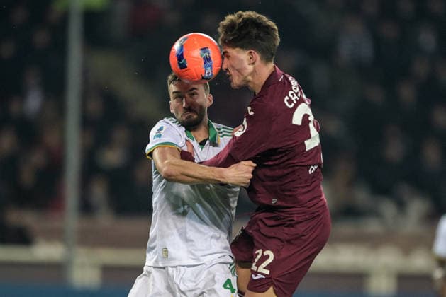 CALCIO - Serie A - Torino FC vs AS Roma 22 Cesare Casadei of Torino in action during the Serie A match between Torino FC and AS Roma at Stadio Olimpico di Torino on January 18, 2026 in Turin, Italy. Torino Italy  Copyright: xIPAxSport ABACAx