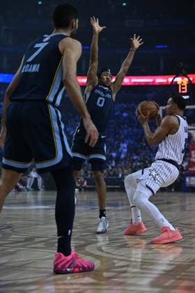Orlando Magic v Memphis Grizzlies - NBA, Basketball Herren, USA London 2026 LONDON, UNITED KINGDOM - JANUARY 18: Jaylen Wells (0) of Memphis Grizzlies in action during the NBA London 2026 game between the Orlando Magic and the Memphis Grizzlies at O2 Arena in London, United Kingdom, on January 18, 2026. Rasid Necati Aslim Anadolu London United Kingdom. Editorial use only. Please get in touch for any other usage.  Copyright: x2026xAnadoluxRasidxNecatixAslimx