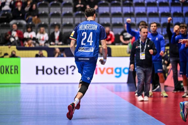 Mikael Helmersson of Italy during Men s EHF Euro 2026 - Italy vs Hungary, Handball match in Kristianstad, Sweden, January 18 2026  Copyright: xLuigixCanu IPAxSportx xipa-agency.netx xx IPA_70268074 IPA_Agency_IPA70268074