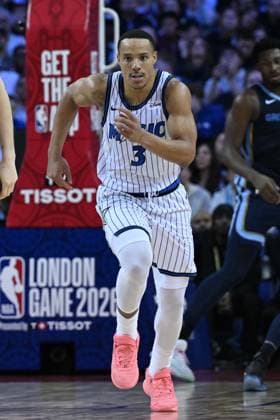 Orlando Magic v Memphis Grizzlies - NBA, Basketball Herren, USA London 2026 LONDON, UNITED KINGDOM - JANUARY 18: Desmond Bane (3) of Orlando Magic in action during the NBA London 2026 game between the Orlando Magic and the Memphis Grizzlies at O2 Arena in London, United Kingdom, on January 18, 2026. Rasid Necati Aslim Anadolu London United Kingdom. Editorial use only. Please get in touch for any other usage.  Copyright: x2026xAnadoluxRasidxNecatixAslimx