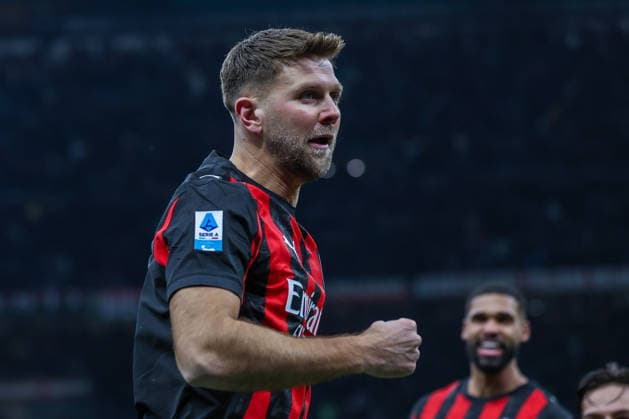 AC Milan vs US Lecce Serie A 2025 26 18 01 2026 Niclas Fullkrug of AC Milan celebrates after scoring a goal during Serie A 2025 26 football match between AC Milan and US Lecce at San Siro Stadium in Milan Copyright: xBEAUTIFULxSPORTS Carabellix