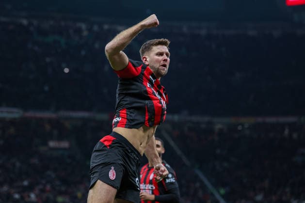 AC Milan vs US Lecce Serie A 2025 26 18 01 2026 Niclas Fullkrug of AC Milan celebrates after scoring a goal during Serie A 2025 26 football match between AC Milan and US Lecce at San Siro Stadium in Milan Copyright: xBEAUTIFULxSPORTS Carabellix