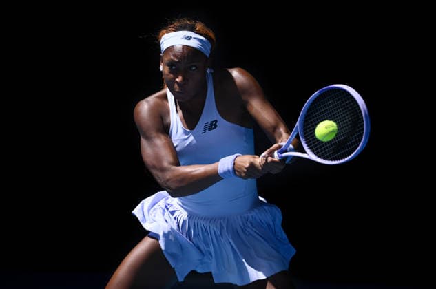 TENNIS AUSTRALIAN OPEN, Coco Gauff of USA in action during the Women™s 1st round match Kamilla Rakhimova of Uzbekistan on day 2 of the 2026 Australian Open tennis tournament at Melbourne Park in Melbourne, Monday, January 19, 2026. ( NO ARCHIVING MELBOURNE VICTORIA AUSTRALIA  Copyright: xJOELxCARRETTx 20260119156148606530