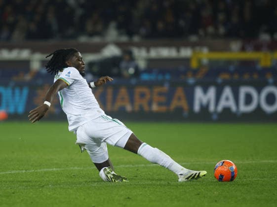 CALCIO - Serie A - Torino FC vs AS Roma Manu Kone of AS Roma during the Italian Serie A, 2025 26 season, football match between Torino FC and AS Roma on 18 January 2026, at Stadio Olimpico Grande Torino, Italy. Photo Nderim KACELI Turin Italy  Copyright: xIPAxSport ABACAx