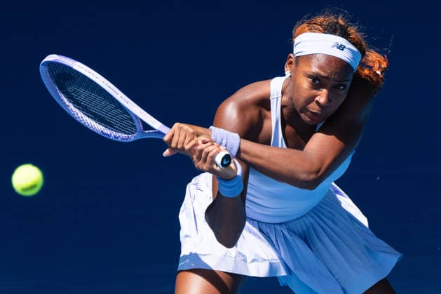 January 19, 2026: 3rd seed COCO GAUFF of the USA in action against KAMILLA RAKHIMOVA of Uzbekistan on Rod Laver Arena in a Women s Singles 1st round match on day 2 of the 2026 Australian Open in Melbourne, Australia. Cal Media Melbourne Australia - ZUMAc04_ 20260119_faf_c04_001 Copyright: xSydneyxLowx