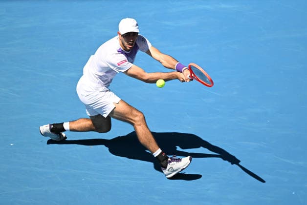 TENNIS AUSTRALIAN OPEN, Nuno Borges of Portugal in action during the Men™s 1st round match against Felix Auger-Aliassime of Canada on day 2 of the 2026 Australian Open tennis tournament at Melbourne Park in Melbourne, Monday, January 19, 2026. ( NO ARCHIVING MELBOURNE VICTORIA AUSTRALIA  Copyright: xLUKASxCOCHx 20260119149781682841