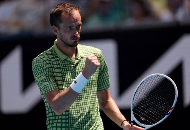 Daniil Medvedev celebrates Australian Open tennis tournament, Day Two, Melbourne Park, Australia - 19 Jan 2026Melbourne Melbourne Park Victoria (VIC) Australia  Copyright: xEllaxLing Shutterstockx 16303000a