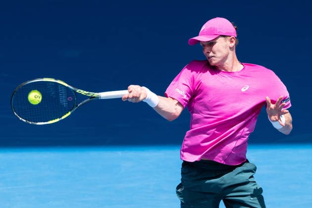 January 19, 2026: JESPER DE JONG of the Netherlands in action against 11th seed DANIIL MEDVEDEV of the Russian Federation on Margaret Court Arena in a Men s Singles 1st round match on day 2 of the 2026 Australian Open in Melbourne, Australia. MEDVEDEV won 75 62 76. Cal Media Melbourne Australia - ZUMAc04_ 20260119_faf_c04_026 Copyright: xSydneyxLowx