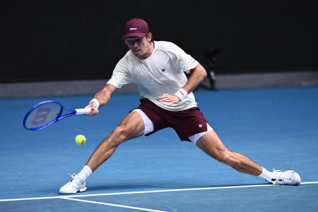 TENNIS AUSTRALIAN OPEN, Alex de Minaur of Australia in action during the Men™s 1st round match against Mackenzie McDonald of USA on day 2 of the 2026 Australian Open tennis tournament at Melbourne Park in Melbourne, Monday, January 19, 2026. ( NO ARCHIVING MELBOURNE VICTORIA AUSTRALIA  Copyright: xJOELxCARRETTx 20260119121495750077