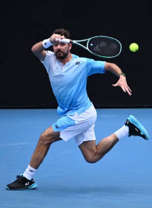 TENNIS AUSTRALIAN OPEN, Stan Warwrinka of Switzerland in action during the Men™s 1st round match against Laslo Djere of Serbia on day 2 of the 2026 Australian Open tennis tournament at Melbourne Park in Melbourne, Monday, January 19, 2026. ( NO ARCHIVING MELBOURNE VICTORIA AUSTRALIA  Copyright: xJOELxCARRETTx 20260119129123003822