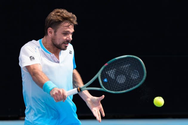 January 19, 2026: STAN WAWRINKA of Switzerland in action against LASLO DJERE of Serbia on Kia Arena in a Men s Singles 1st round match on day 2 of the 2026 Australian Open in Melbourne, Australia. Cal Media Melbourne Australia - ZUMAc04_ 20260119_faf_c04_034 Copyright: xSydneyxLowx