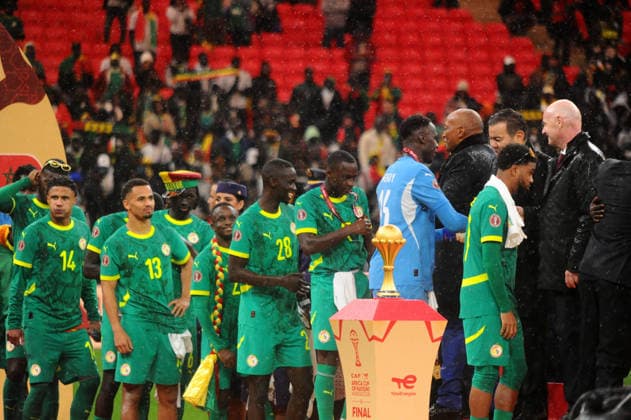 RABAT, MOROCCO - JANUARY 18: Senegal during the Africa Cup of Nations (AFCON) Final match between Senegal and Morocco at Complexe Sportif Moulay Abdellah Stadium on January 18th in Rabat, Morocco. Photo by Segun Ogunfeyitimi Copyright: xshengolpixsx