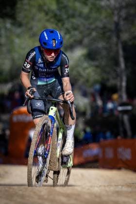 Belgian Fleur Moors pictured in action during the women s Elite race at the cyclocross cycling event in Benidorm, Spain, Sunday 18 January 2026, stage 10 12 in the UCI World Cup competition. DAVIDxPINTENS  x156943352x