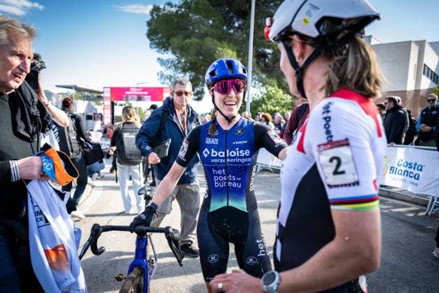 Dutch Shirin van Anrooij pictured after the women s Elite race at the cyclocross cycling event in Benidorm, Spain, Sunday 18 January 2026, stage 10 12 in the UCI World Cup competition. DAVIDxPINTENS  x156943848x