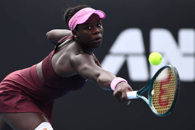 TENNIS AUSTRALIAN OPEN, Victoria Mboko of Canada in action during the Women™s 1st round match against Emerson Jones of Australia on day 2 of the 2026 Australian Open tennis tournament at Melbourne Park in Melbourne, Monday, January 19, 2026. ( NO ARCHIVING MELBOURNE VICTORIA AUSTRALIA  Copyright: xJOELxCARRETTx 20260119178179823603