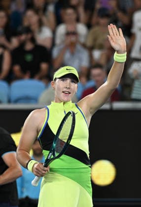 TENNIS AUSTRALIAN OPEN, Mirra Andreeva of Russia celebrates winning the Women™s 1st round match against Donna Vekic of Croatia on day 2 of the 2026 Australian Open tennis tournament at Melbourne Park in Melbourne, Monday, January 19, 2026. ( NO ARCHIVING MELBOURNE VICTORIA AUSTRALIA  Copyright: xJAMESxROSSx 20260119110643647052